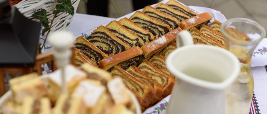 Kuchen Mohn Tisch Geschirr