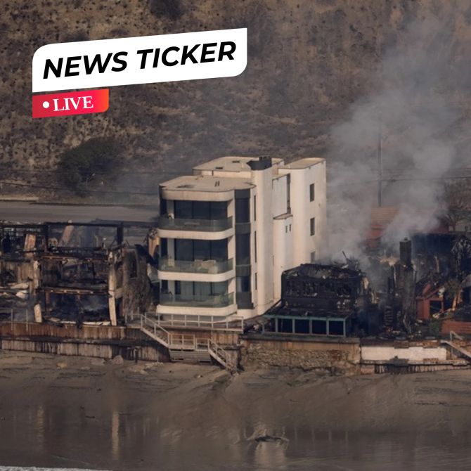 Feuer Malibu Haus steht