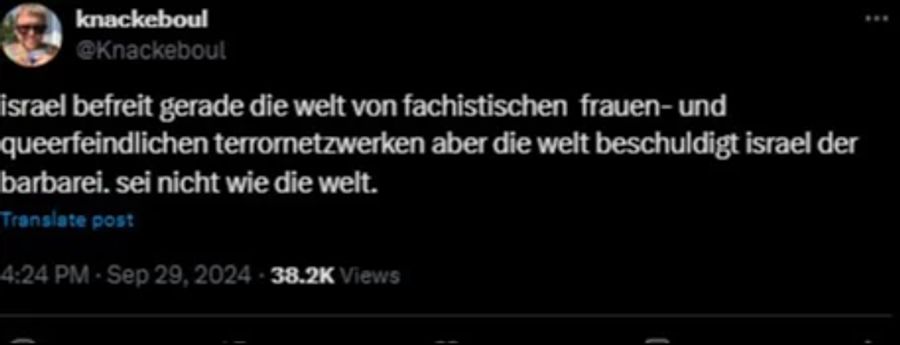 Ein Tweet von Knackeboul erntet Kritik.