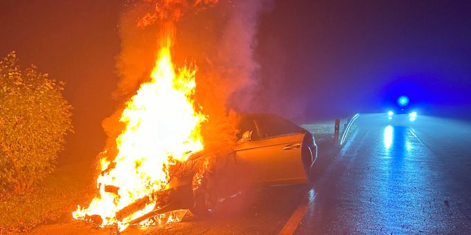 Autobrand in Seewen. Autobrand in Seewen.