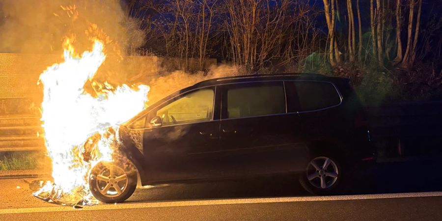 Autobrand auf A2