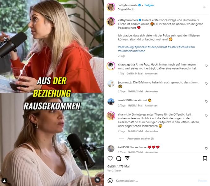 In ihrem Podcast mit ihrer Schwester Vanessa spricht Cathy Hummels ungewohnt offen über ihr Privatleben. Cathy Hummels