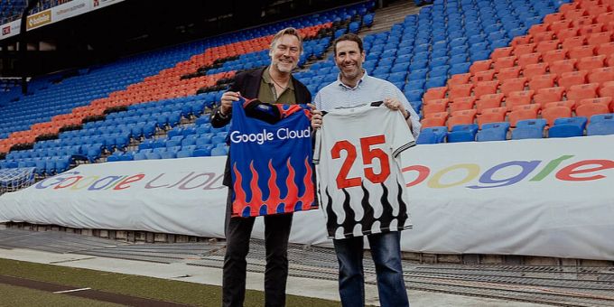 FCB-CEO Chris Kauffman (l.) und Roi Tavor, Managing Director Google Cloud in der Schweiz. FC Basel