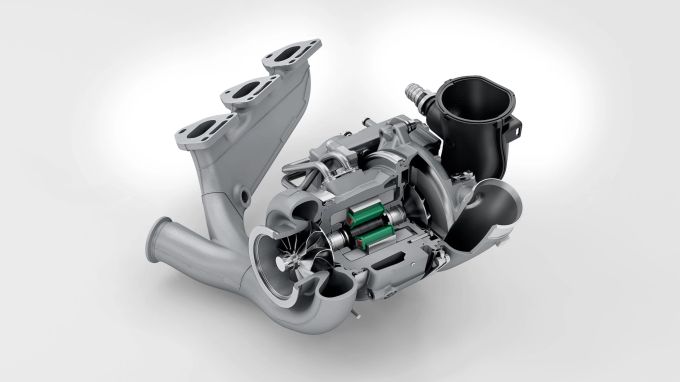 Der elektrische Turbolader ist die Innovation in Kombination mit dem 40 kW-starken E-Motor im PDK-Getriebe 2025 Porsche 911 Carrera GTS