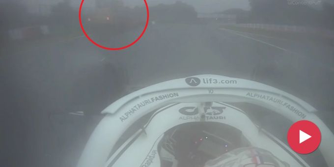 Schock in Suzuka - Gasly rast im Regen haarscharf an Bergekran vorbei!