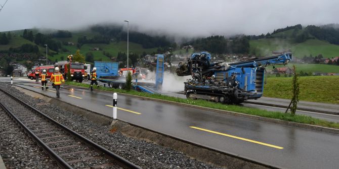 Gais: Lastwagenanhänger brannte