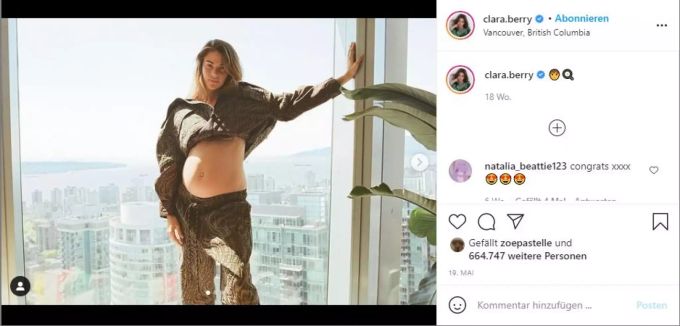 Im Mai verkündeten K. J. Apa und Clara Berry die Schwangerschaft. Clara Berry Schwanger