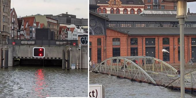 Die Sturmflut traf Hamburg weniger stark als befürchtet. Trotzdem kam es zu leichten Überschwemmungen. Hamburg sturmflut