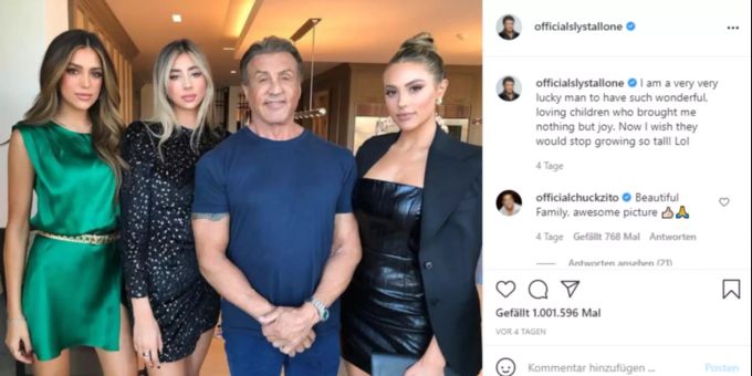 Sylvester Stallone mit seinen Töchtern Sylvester Stallone