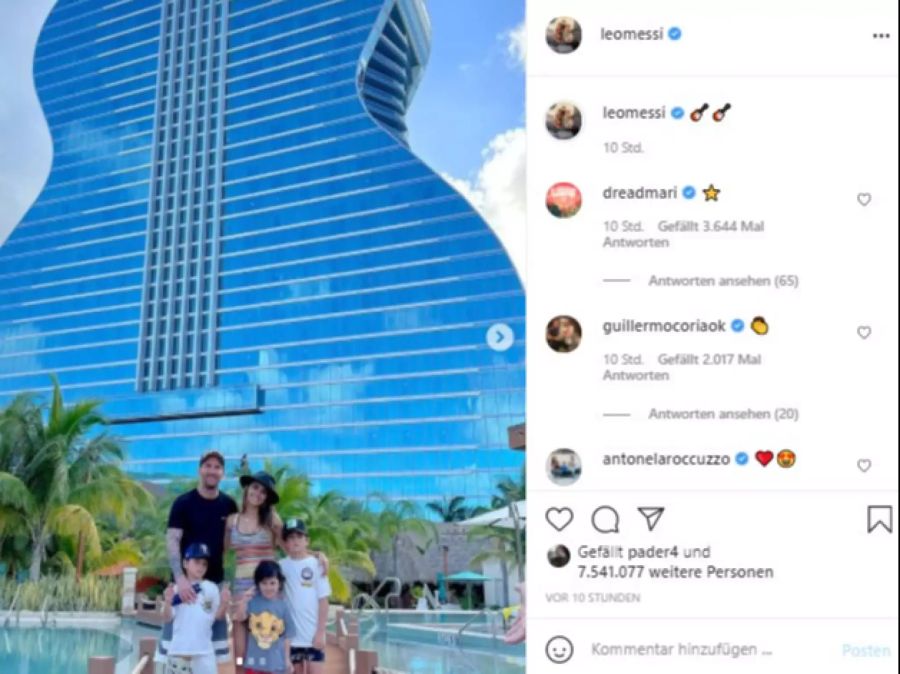 Lionel Messi geniesst die Ferien mit seiner Familie.