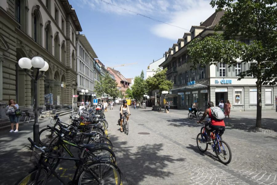 Gutes Thun – das bessere Bern? Sicht in das Obere Bälliz in der Thuner Innenstadt, am Freitag, 10. Juli 2020.