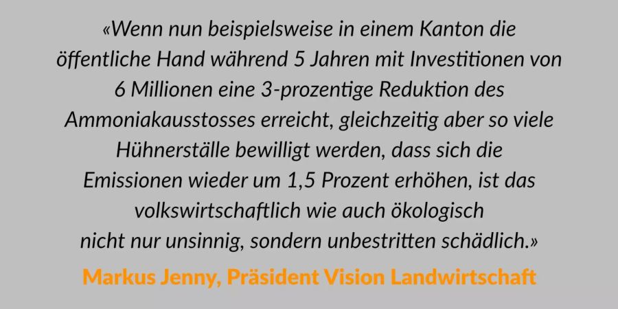 Markus Jenny erklärt die Doppelzüngigkeit der Behörden in der Schweizer Agrarpolitik.