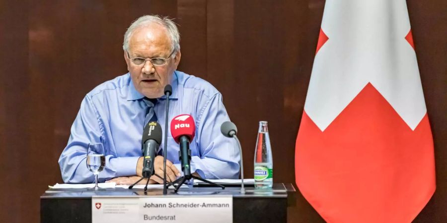 Bundesrat Johann Schneider-Ammann machte seinem Ärger an der Medienkonferenz vom Mittwoch Luft.