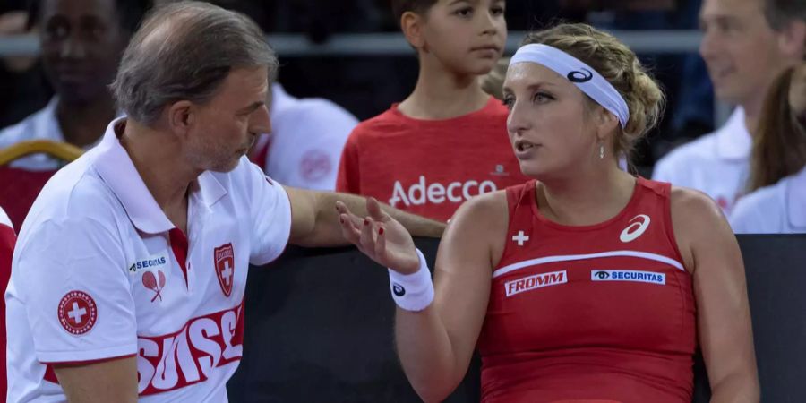 Heinz Günthardt und Timea Bacsinszky beim Fed Cup.