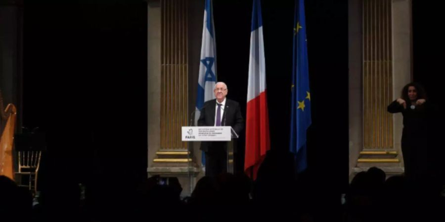 Reuven Rivlin, Präsident von Israel, hält eine Rede.