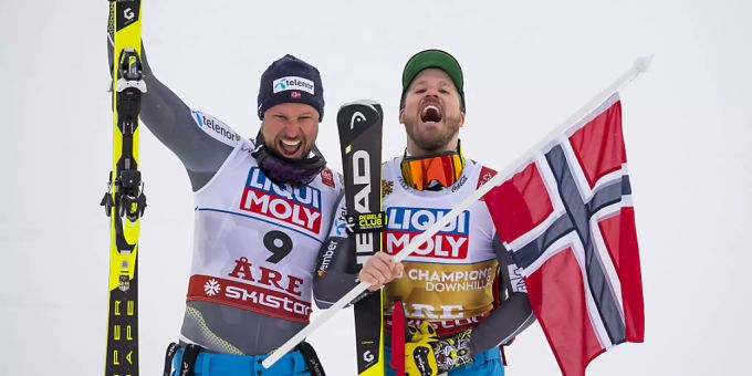 Kjetil Jansrud und Aksel Lund Svindal haben gut lachen. Kjetil Jansrud und Aksel Lund Svindal haben gut lachen.