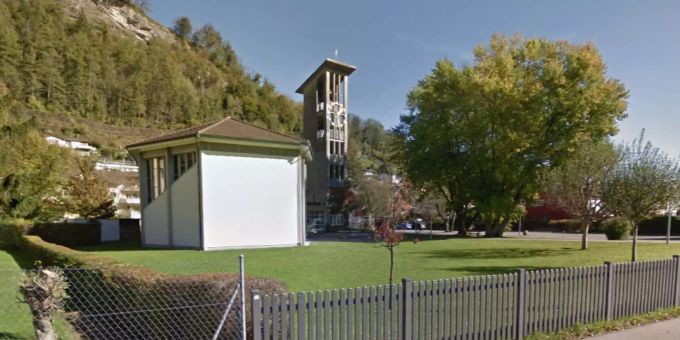 Hier am Turm der evangelischen Kirche in Sargans SG soll eine Rutschbahn gebaut werden. Hier am Turm der evangelischen Kirche in Sargans SG soll eine Rutschbahn gebaut werden.