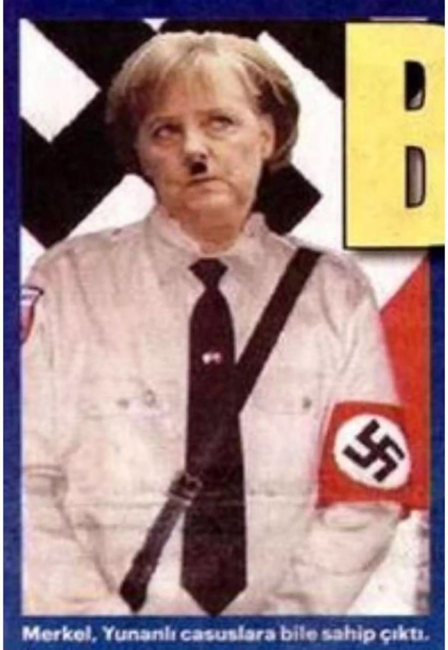 Angela Merkel in Nazi-Uniform.