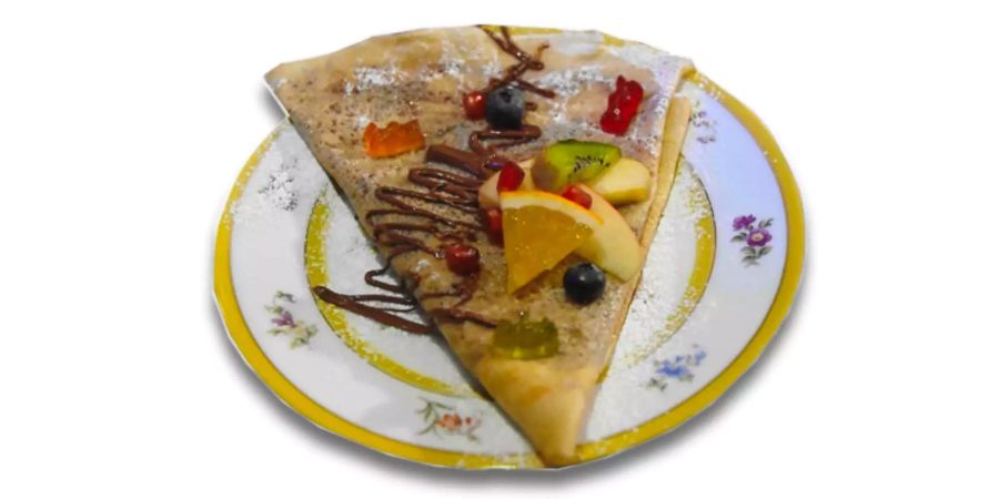 Um diese Crêpe geht es: Wer errät, wie schwer sie ist, gewinnt die Crêperie am Kohleberg in Basel.