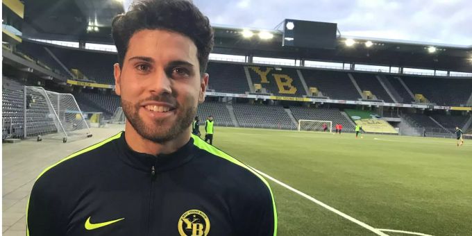 Leonardo Bertone beim ersten Training 2018 im Stade de Suisse. Leonardo Bertone beim ersten Training 2018 im Stade de Suisse.
