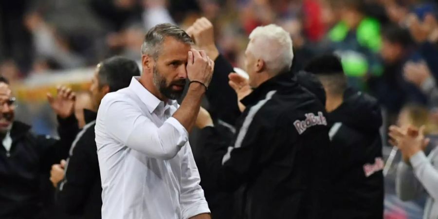 Marco Rose bei einem Fussballspiel.