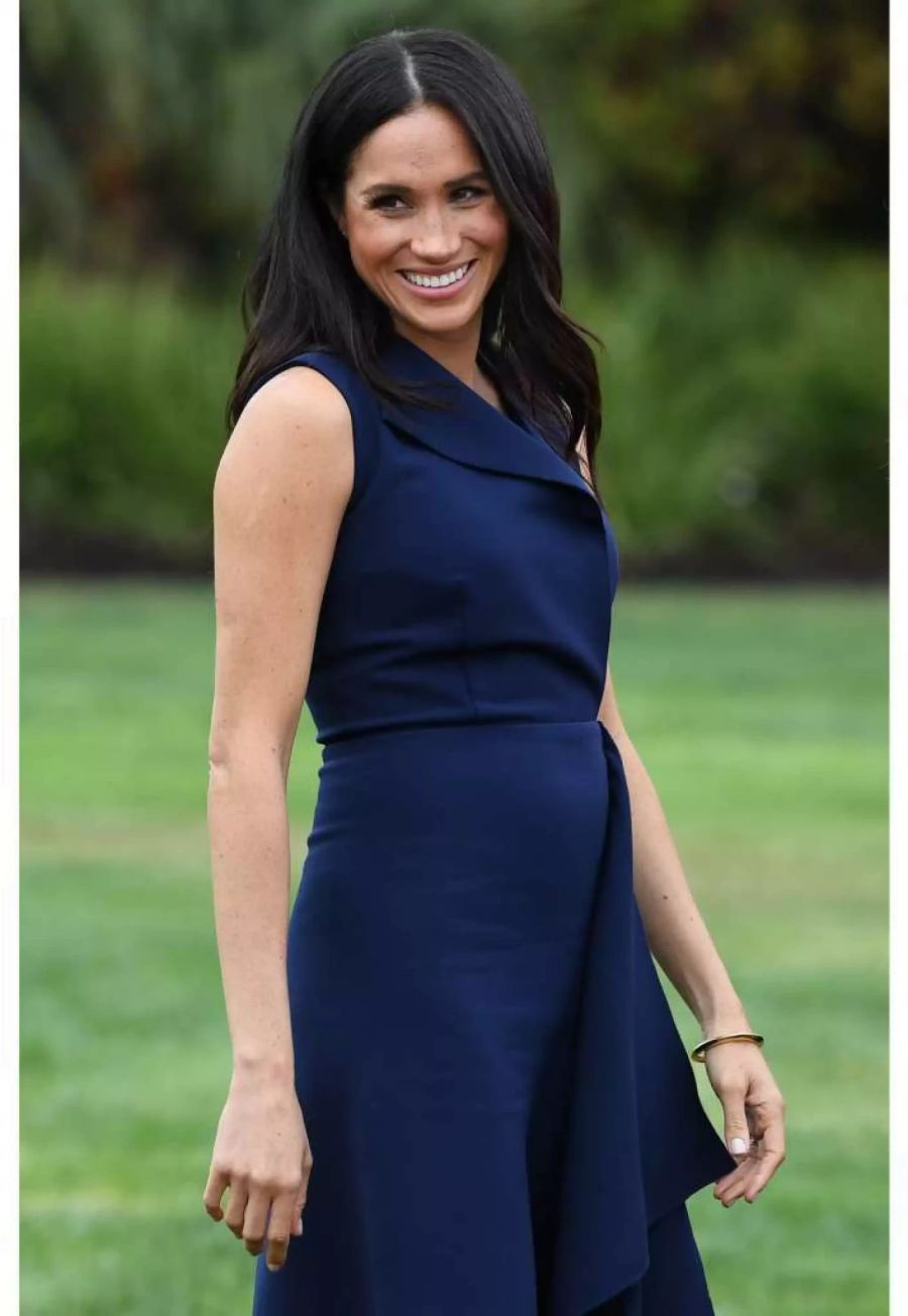 Meghan Markle in Melbourne. Das Baby-Bäuchlein ist bereits zu sehen.