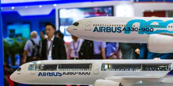 Airbus stellt seine Modelle an der China Airshow aus.