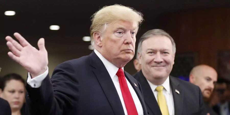 US-Präsident Donald Trump mit US-Aussenminister Mike Pompeo während der 73. UN-Generalversammlung.