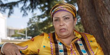 Victoria Sandino, Kolumbianische Senatorin der Farc, gibt ein Interview.