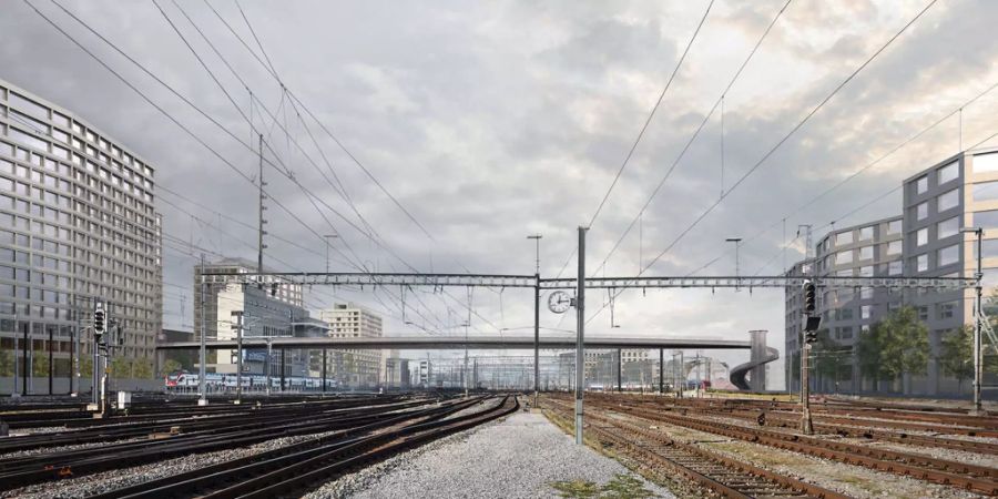 Visualisierung des Negrellistegs am Zürcher Hauptbahnhof - Keystone