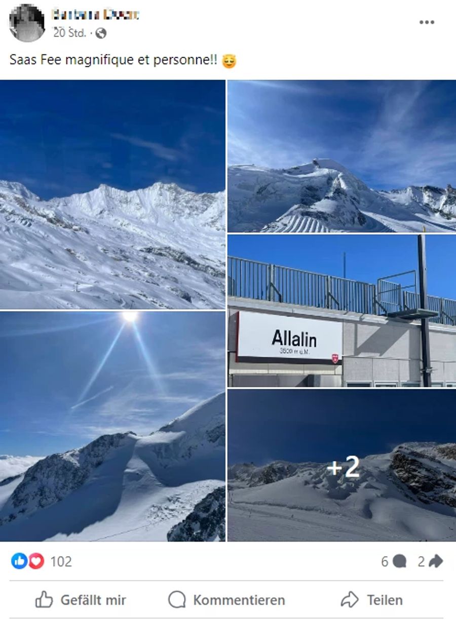 Perfekte Bedingungen und niemand auf den Pisten – so soll es gestern Sonntag im Skigebiet Saas-Fee VS gewesen sein.