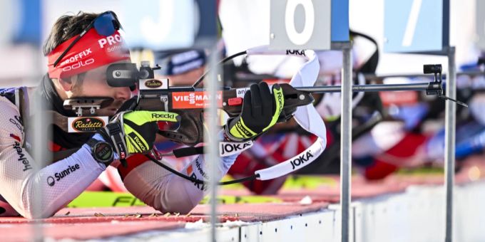 Die Schweizer Biathlon-Staffel holt in Ruhpolding den siebten Rang. Biathlon