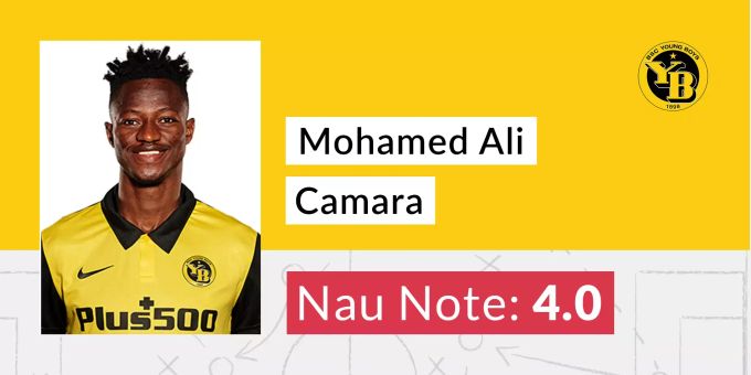 Mohamed Ali Camara (YB) erhält die Nau-Note 4,0. Ali Camara YB Note