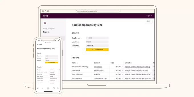 Das deutsche «Rows» soll eine moderne Alternative für Microsoft Excel bieten. Microsoft Excel Rows