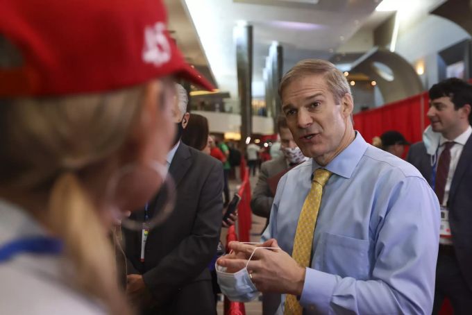 Der Republikaner Jim Jordan spricht beim CPAC in hohen Tönen von Ex-Präsident Donald Trump. donald trump