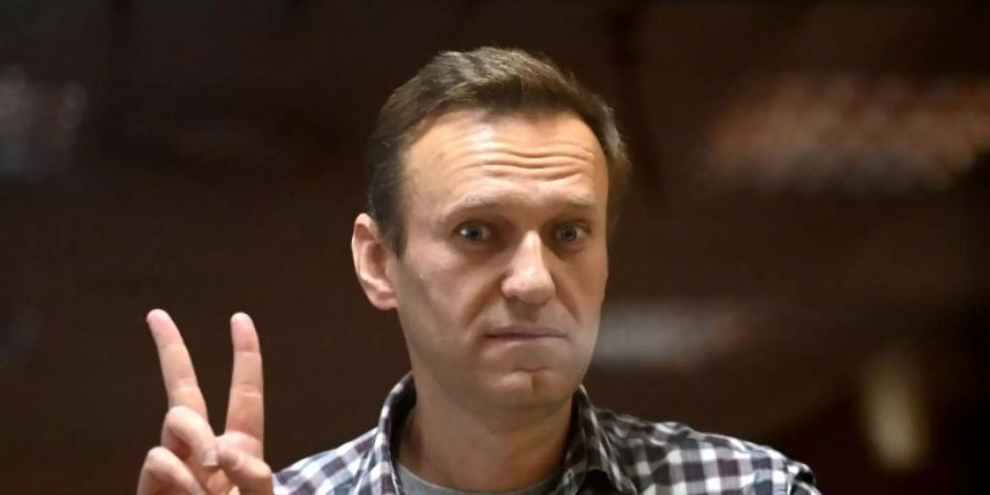 Der Kreml-Kritiker Alexej Nawalny im Gerichtssaal