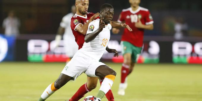 Nicolas Pépé (vorne) am Afrika-Cup. Nicolas Pépé