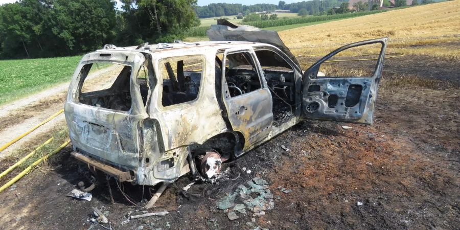 Fahrzeugbrand Alikon/Sins