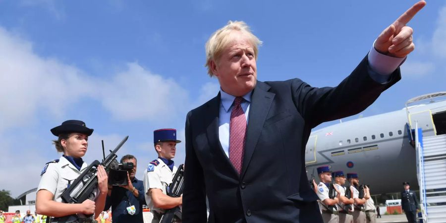 Boris Johnson, Premierminister von Grossbritannien, trifft am Flughafen zum G7-Gipfel ein.