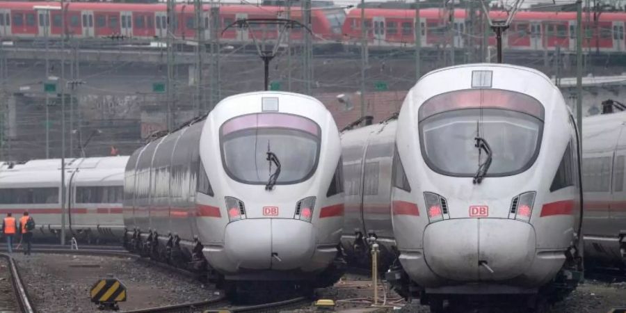 ICE-Züge der Bahn stehen am Frankfurter Hauptbahnhof. Foto: Boris Roessler/Archiv