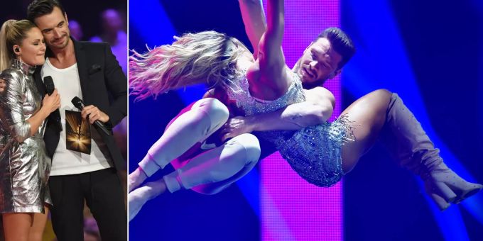 Helene Fischer mit ihrem Ex Florian Silbereisen (links) und mit ihrem neuen Freund Thomas Seitel (r.). helene fischer
