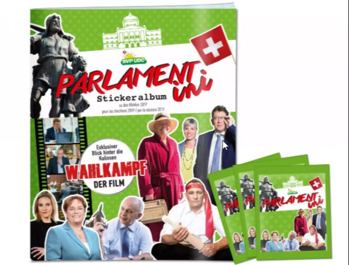 Die SVP zum einkleben: Im «Parlamentini» hat es für alle 300 Kandidatinnen und Kandidaten der SVP ein Plätzli frei. Im Parlament dagegen könnte es in diesem Jahr ganz anders aussehen. SVP Parlamentini