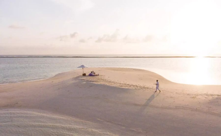 Das Frühstück kann ganz privat am Strand genossen werden.