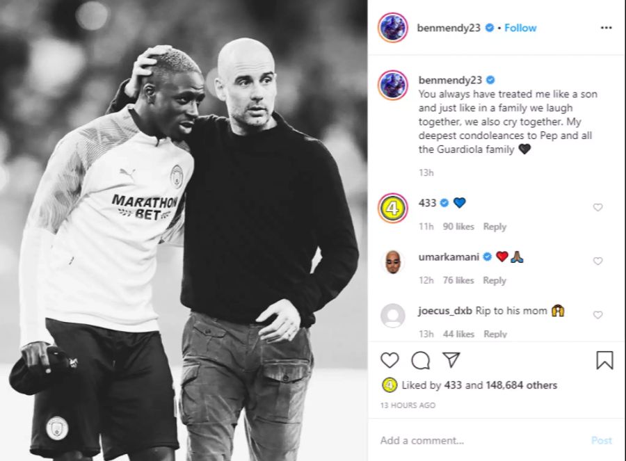 Der Franzose Benjamin Mendy findet sehr emotionale Worte.