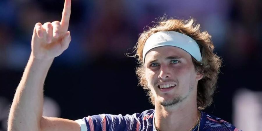 Traf im Halbfinale auf Dominic Thiem: Alexander Zverev. Foto: Dave Hunt/AAP/dpa