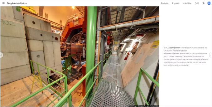 So sieht der virtuelle Spatziergang durch das Cern aus. Google Arts & Culture