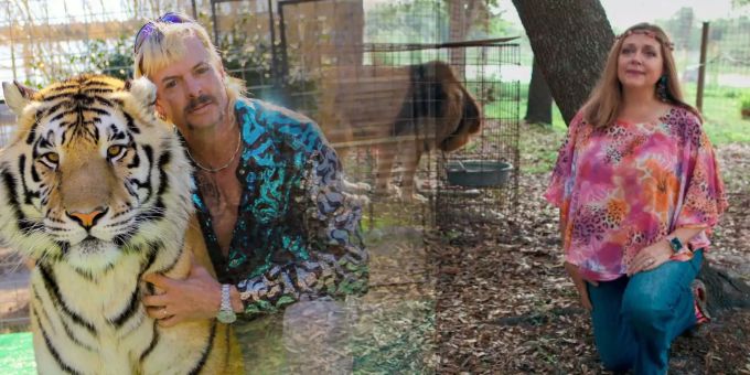 Joe Exotic und Carole Baskin: Die beiden Haupt-Protagonisten der Netflix-Produktion «Tiger King» könnten unterschiedlicher kaum sein. Joe Exotic kim kardashian