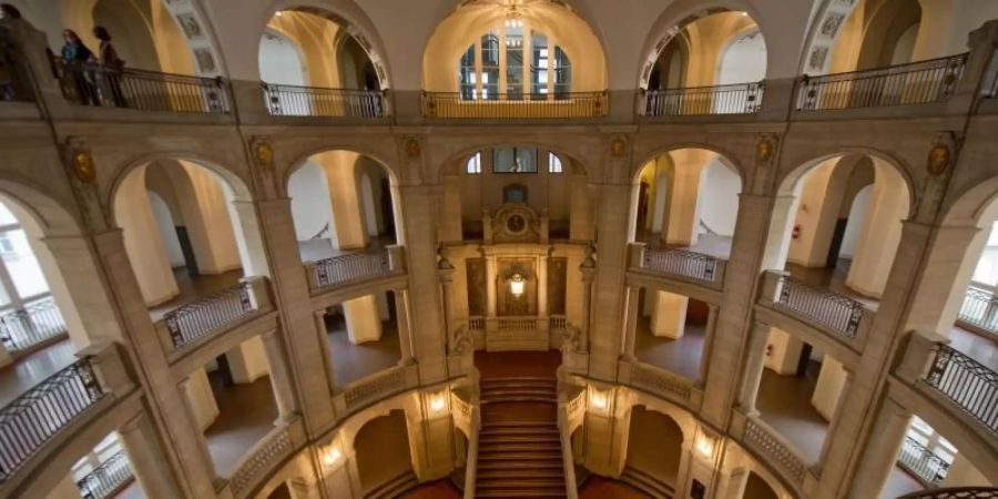 Die Eingangshalle des Kammergerichtes Berlin, Deutschlands grösstes Strafgericht. Foto: Tim Brakemeier/dpa