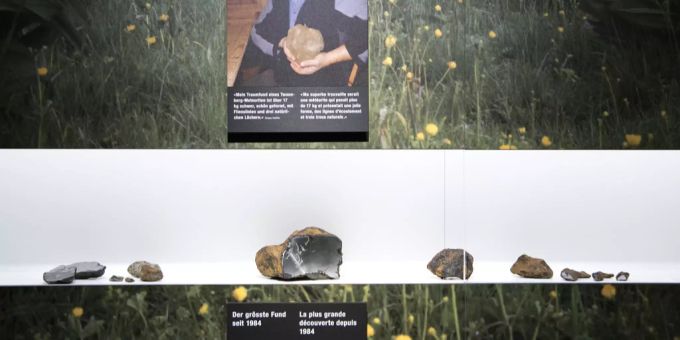 Sicht auf Meteoriten im Naturhistorischen Museum in Bern. Naturhistorischen Museum in Bern.