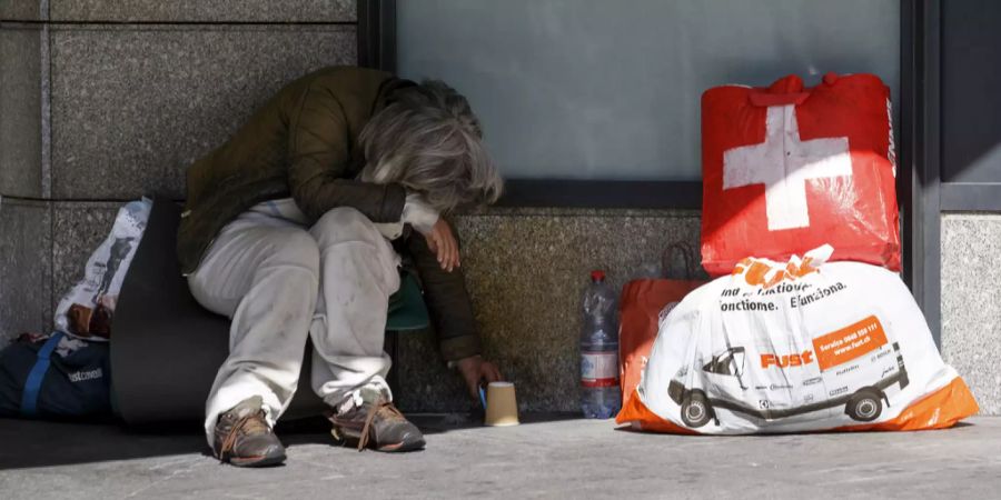 Obdachlose Penner Schweiz Winter